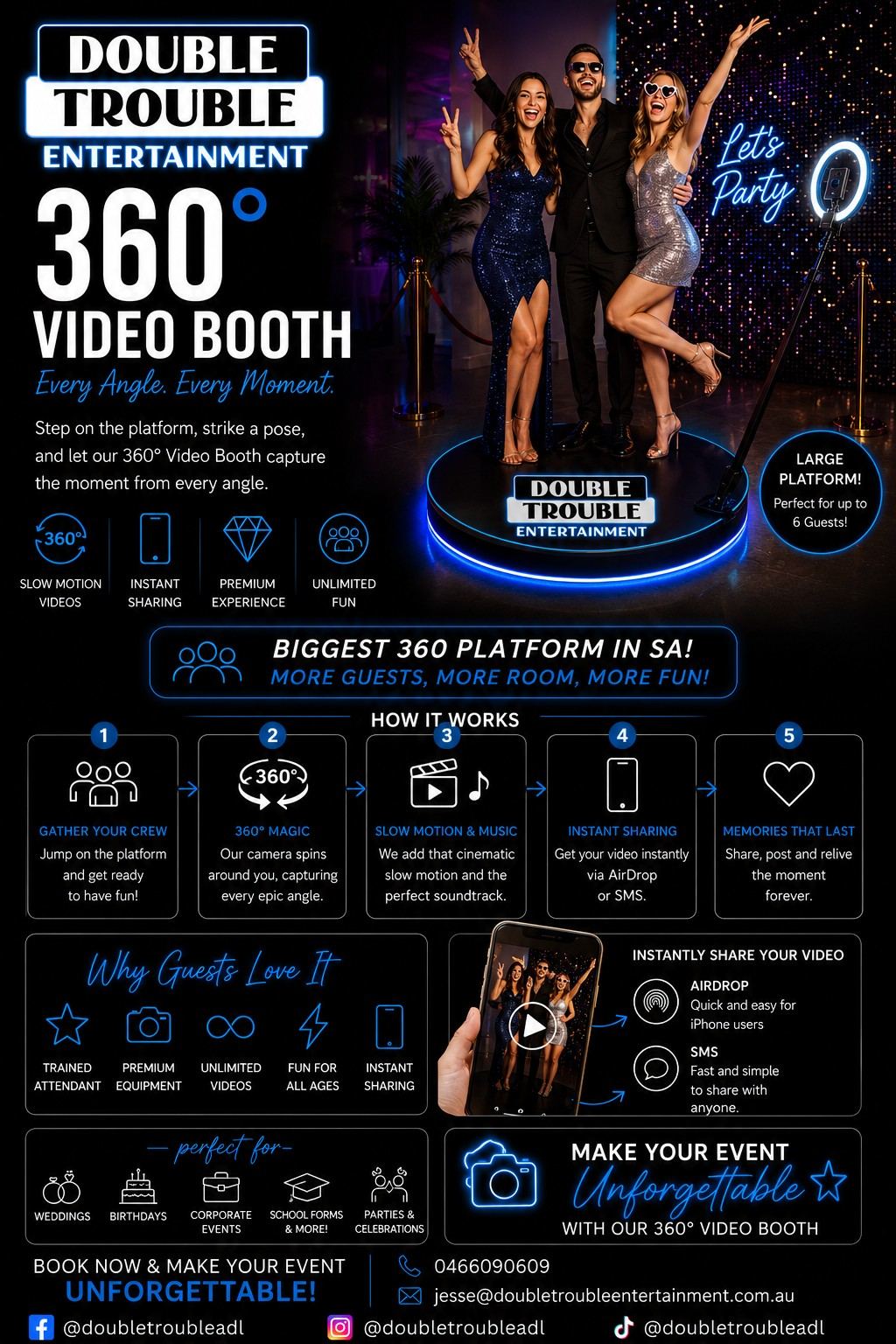 Double Trouble Entertainment 360 Spin Video Booth brochure