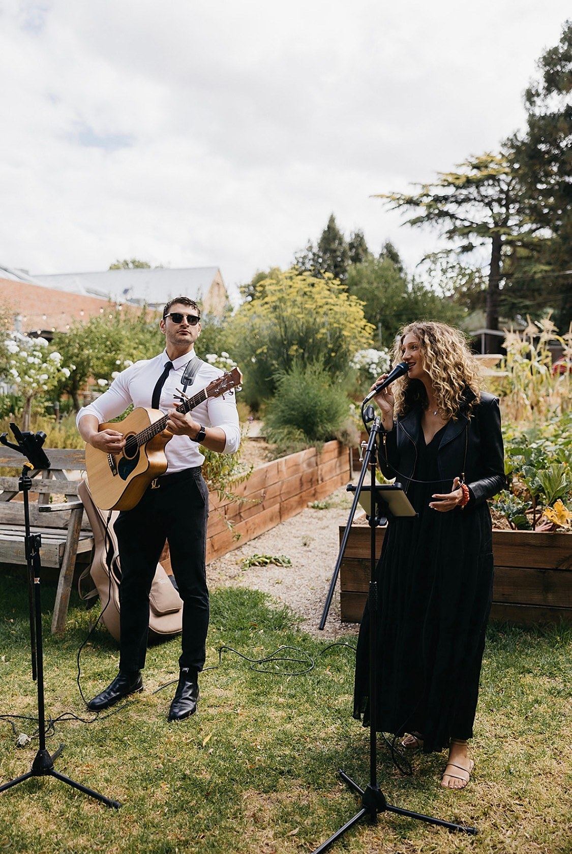Live acoustic duo performing at an Adelaide wedding ceremony, Double Trouble Entertainment